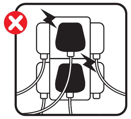 never overload electrical sockets